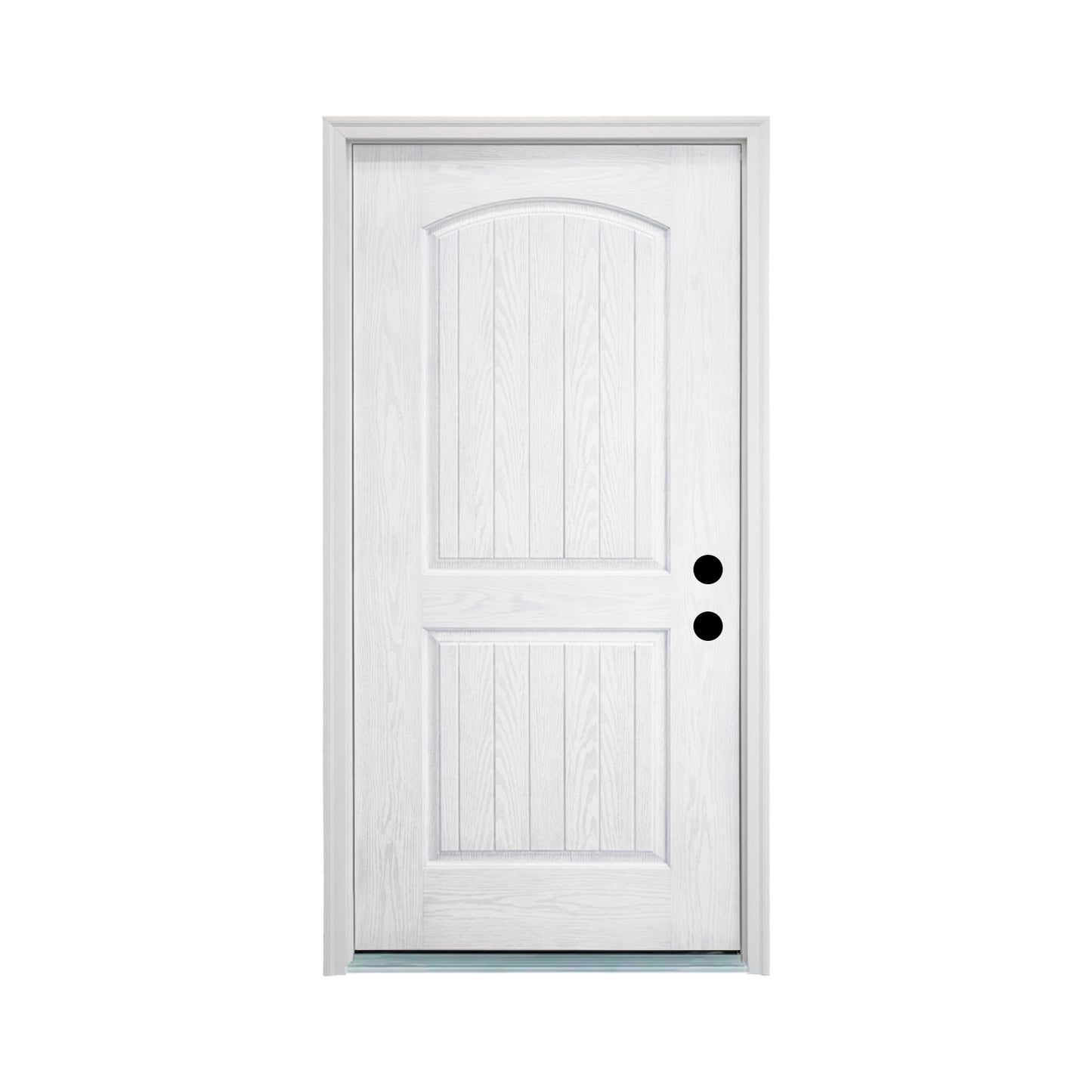 KHSHOW 36 X 80 Inches Primed Door With Brickmould,Left Hand inswing,Fiberglass Front Entry Door