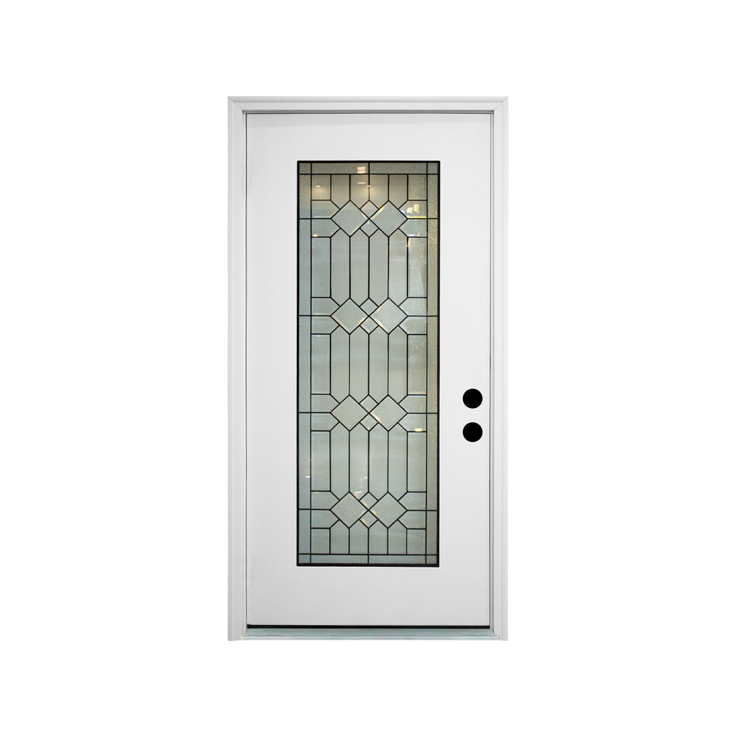 KHSHOW 36 X 80  Left-hand inswing Decorative Fiberglass Prime  Full View Knock-down door